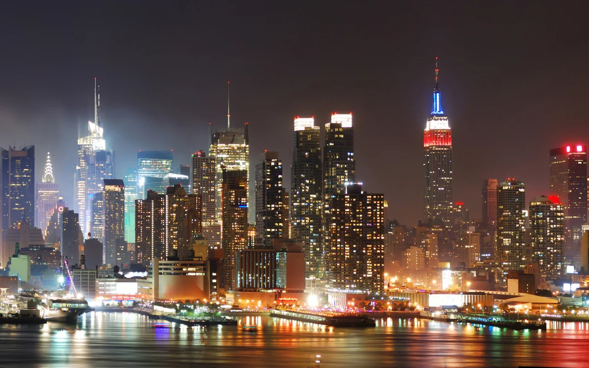 The Lights of Manhattan's Skyscrapers in New York City