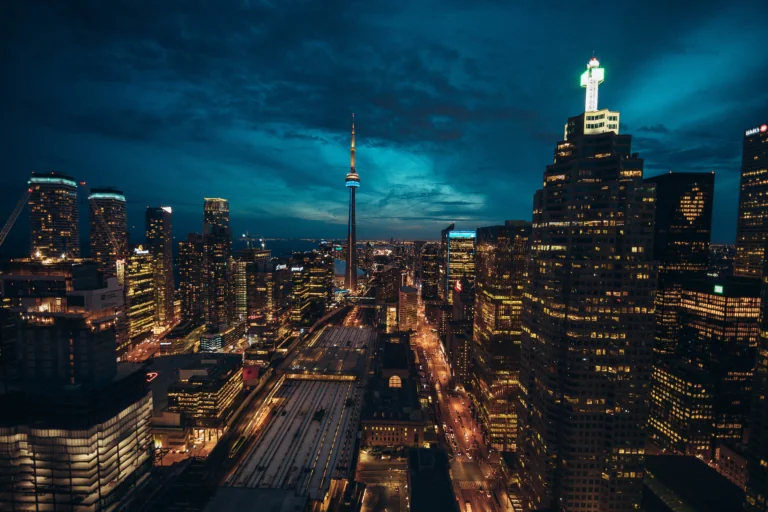 The lights of Toronto's skyscrapers and the CN Tower