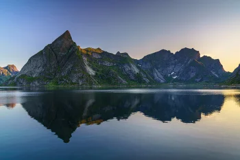 mount olstind in norway, mount olstind, norway, bays, coves, straits, fjords, landscapes, mountains, peaks, hills, nature, world