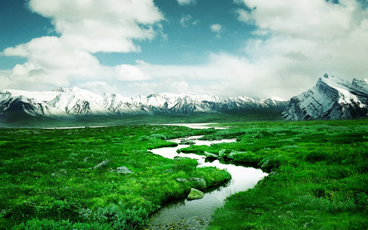 Scandinavian Mountains and a Stream in Norway
