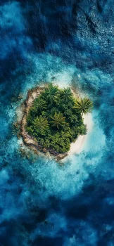 a tropical island in the pacific ocean, islands, landscapes, palm trees, reefs, nature, world