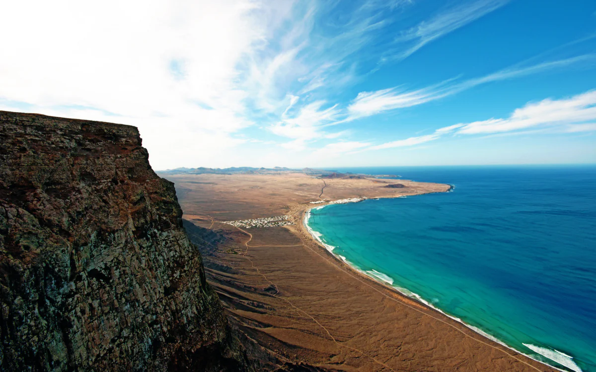 View from the Mirador del Río cliff on the coast of Lanzarote