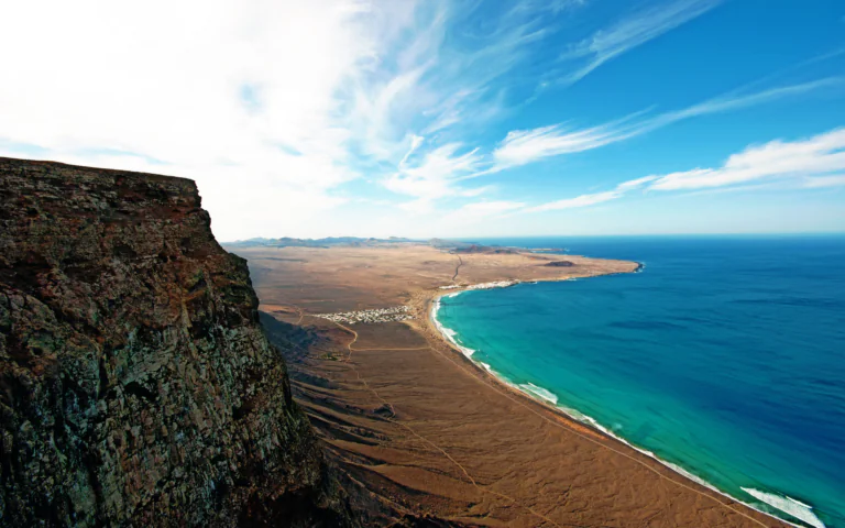 View from the Mirador del Río cliff on the coast of Lanzarote