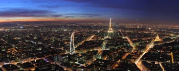 the lights of paris at night, featuring the eiffel tower, a panoramic view of paris at night, attractions, cities, city, cityscape, cityscapes, eiffel tower, france, landscapes, megacities, night lights, lights, streetlights, street lamps, lighting, night, paris, architecture, world