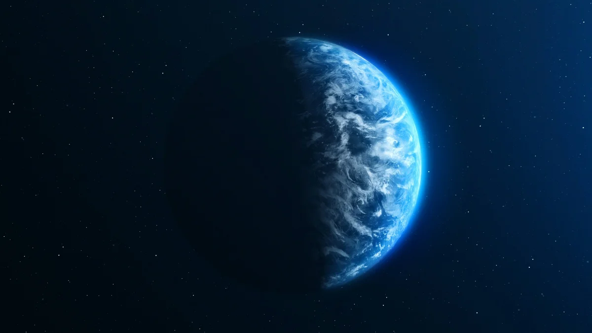 Planet Earth in a vacuum