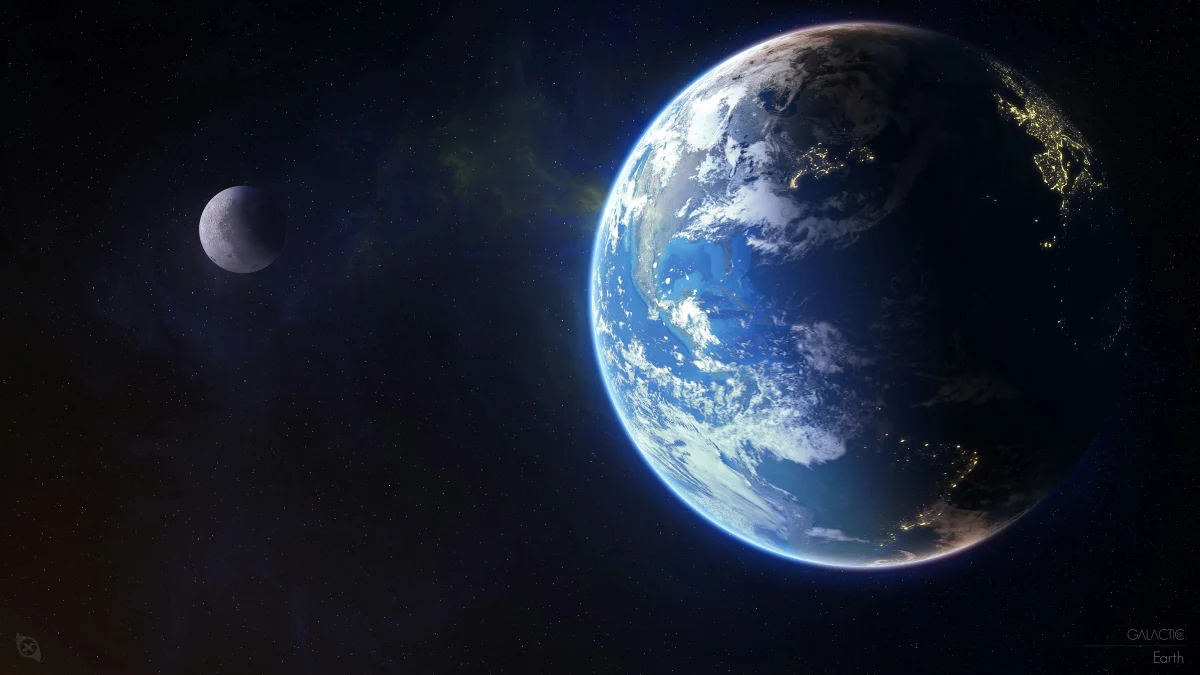 planet earth and the moon, earth, galaxies, planets, satellites, space, the universe, astronomy, the sun, stars, nebulae, world