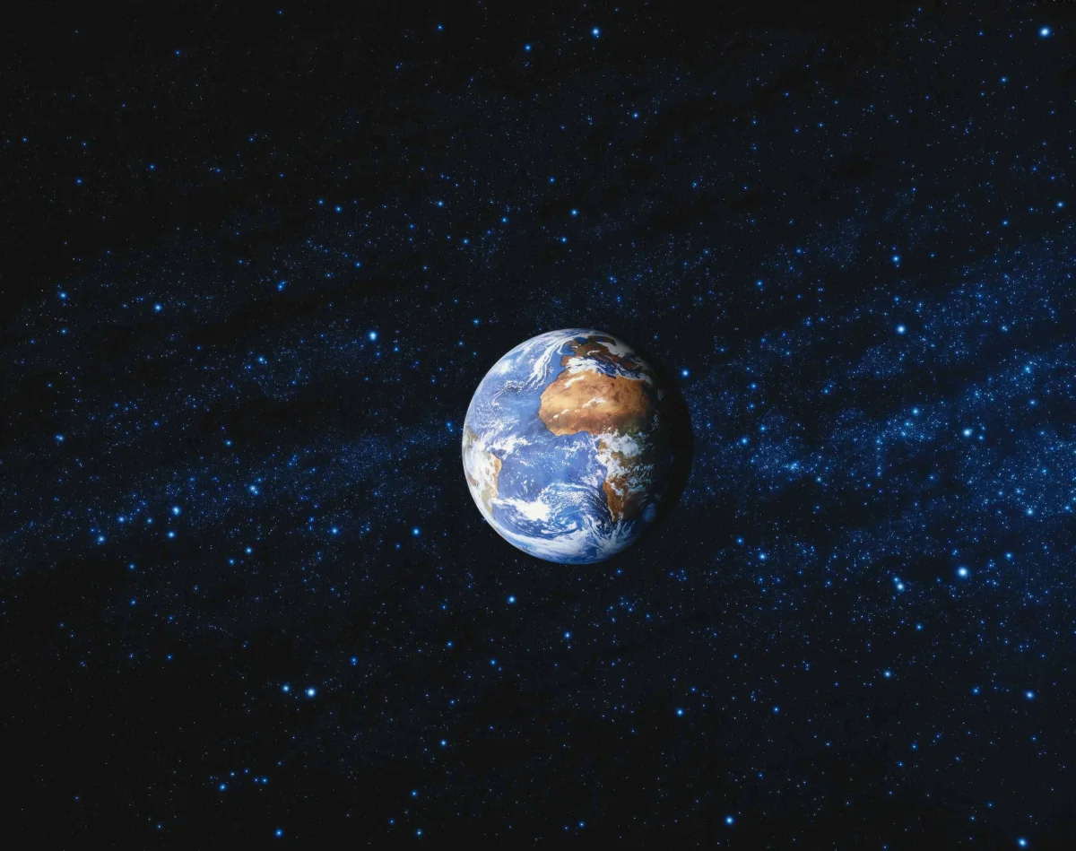 planet earth and the milky way, earth, planets, stars, space, the universe, astronomy, the sun, galaxies, nebulae, world