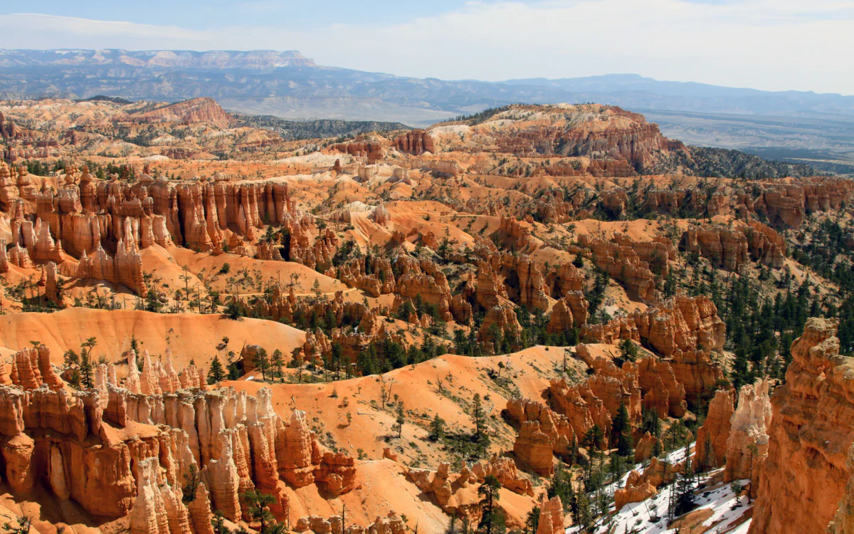 The red cliffs of Bryce Canyon National Park in Utah