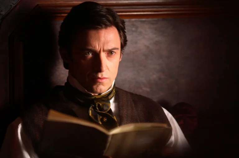 hugh jackman as robert anger in the dim candlelight, hugh jackman, characters, actors, cinema, look, views, glance, men, prestige, movies