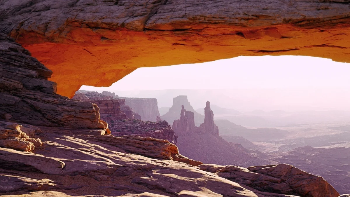 mesa arch in the u.s. state of utah, canyons, cliffs, landscapes, mountains, peaks, hills, sunrises, dawn, usa, united states, nature, world