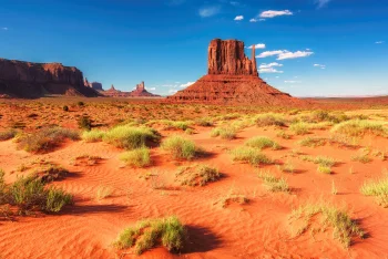 the red rocks of monument valley in the united states, valley of monuments, united states, cliffs, deserts, landscapes, mountains, peaks, hills, sand, sands, shrubs, valleys, nature, world