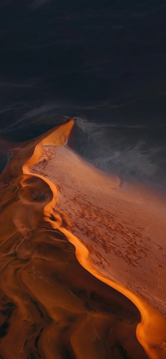 Aerial view of the sand dunes
