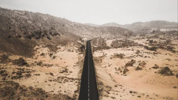 An endless road through Tenerife's volcanic landscape