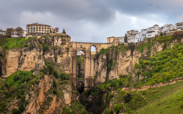 The new bridge in Ronda against a cloudy sky