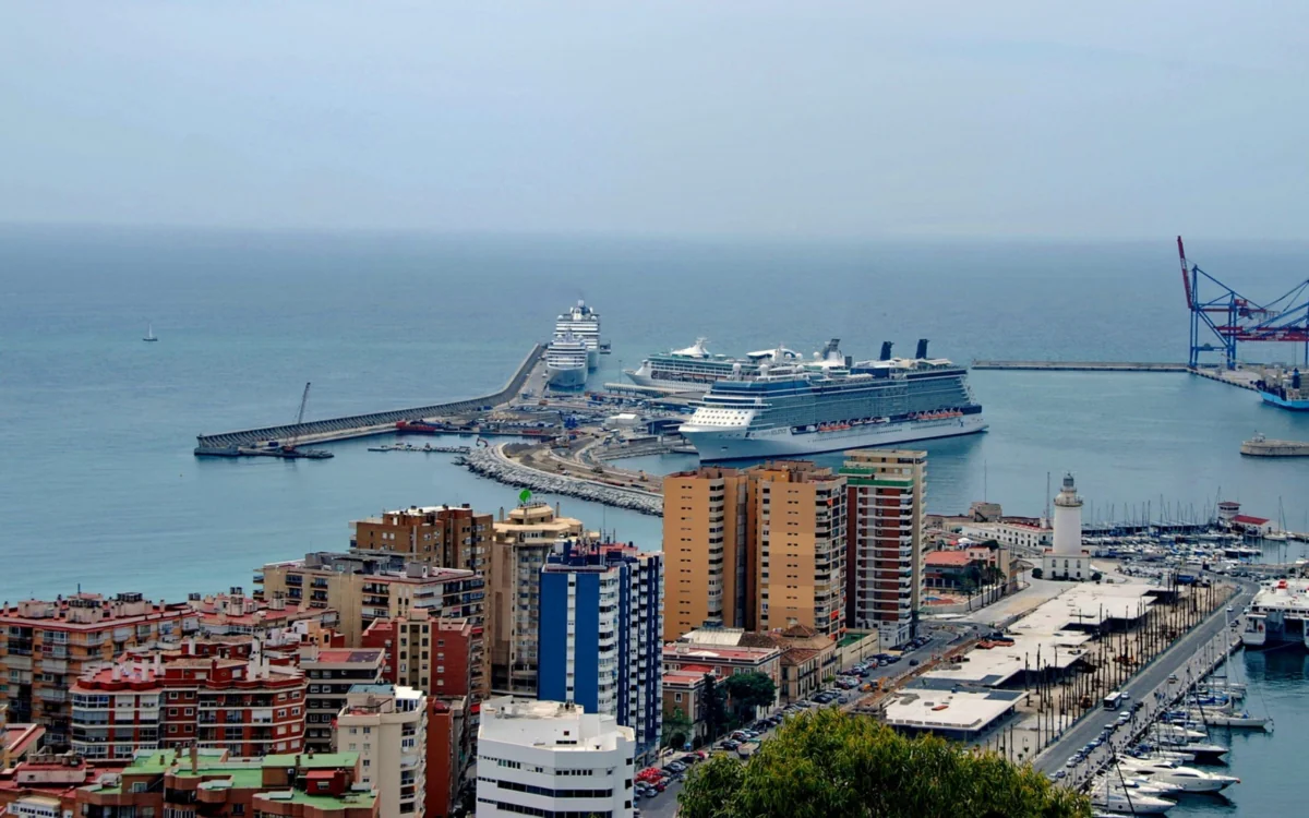 View of cruise ships in the Port of Málaga