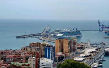 View of cruise ships in the Port of Málaga