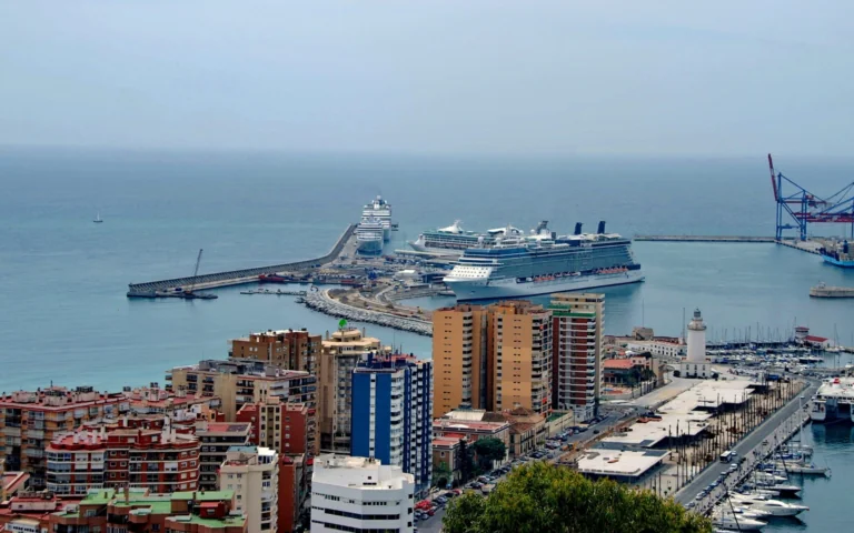 View of cruise ships in the Port of Málaga