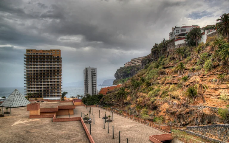 The San Felipe Hotel against the backdrop of Tenerife's rocky coastline