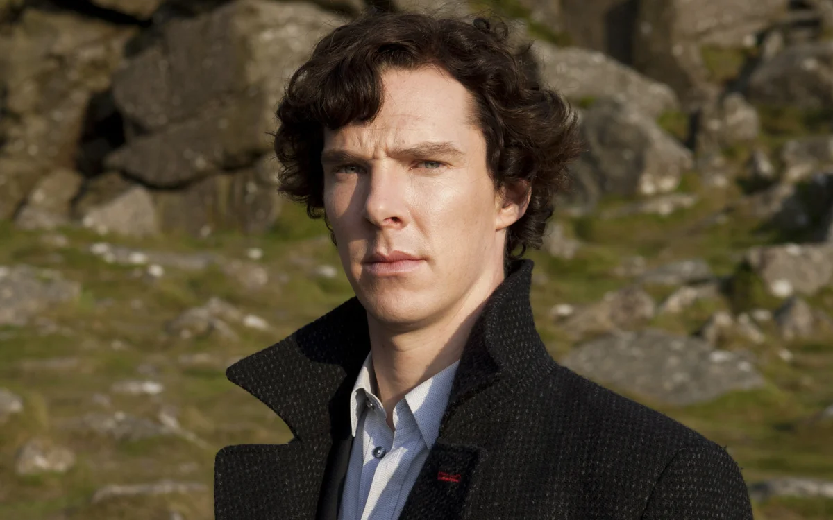 benedict cumberbatch against a rocky backdrop, benedict cumberbatch, characters, actors, cliffs, look, views, glance, men, sherlock, tv shows, movies, cinema