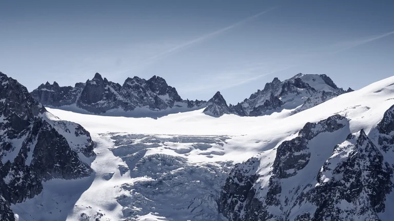 The Argentière Glacier in the Alps, Switzerland