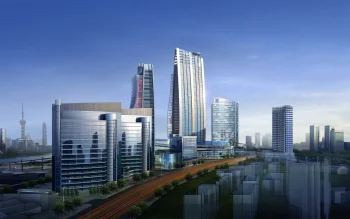 shanghai's modern skyscrapers, china, cities, city, cityscape, cityscapes, clouds, contemporary architecture, shanghai, skyscrapers, architecture
