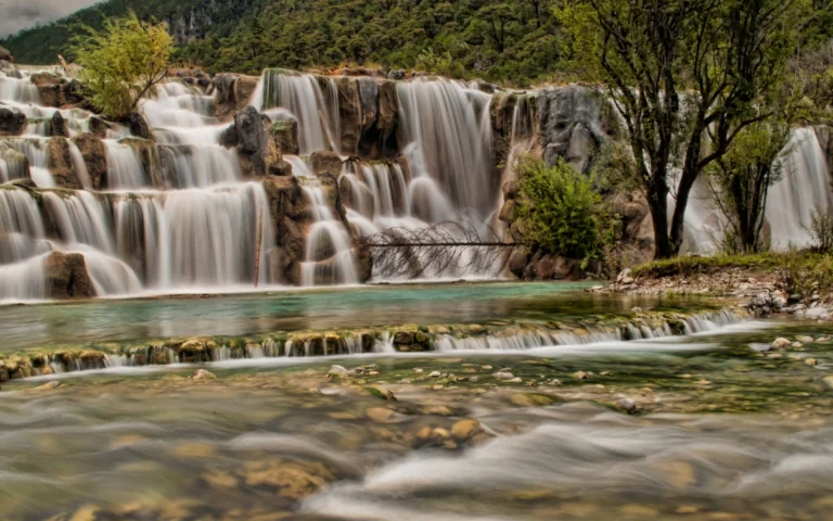 Multi-tiered waterfalls in the Jiuzhaigou Valley