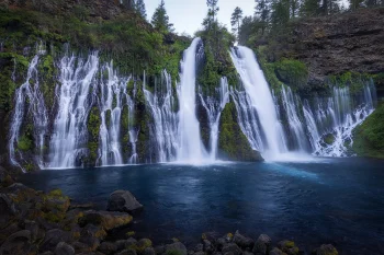 the rushing waters of bernie falls in the california forest, bernie (california, u.s.), california, cliffs, lakes, bodies of water, landscapes, moss, rivers, canals, streams, stones, trees, usa, united states, waterfalls, nature