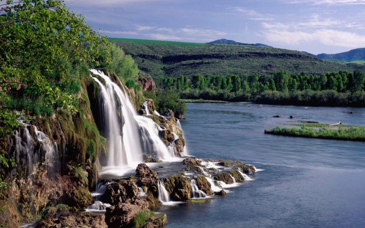 Mesa Falls on the Snake River in Idaho