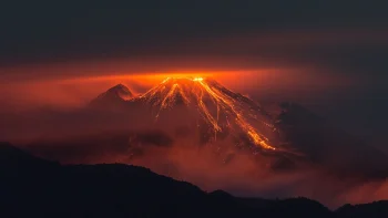Eruption of the Klyuchevskaya Sopka Volcano, Russia