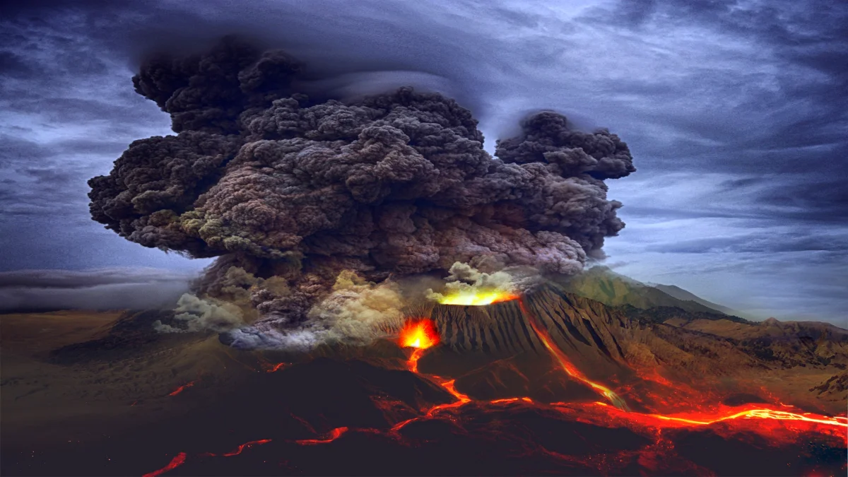 The Eruption of Mount Bromo in Indonesia