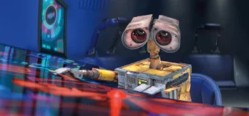 wall-e behind the control panel, for kids, pixar, wall-e, animation