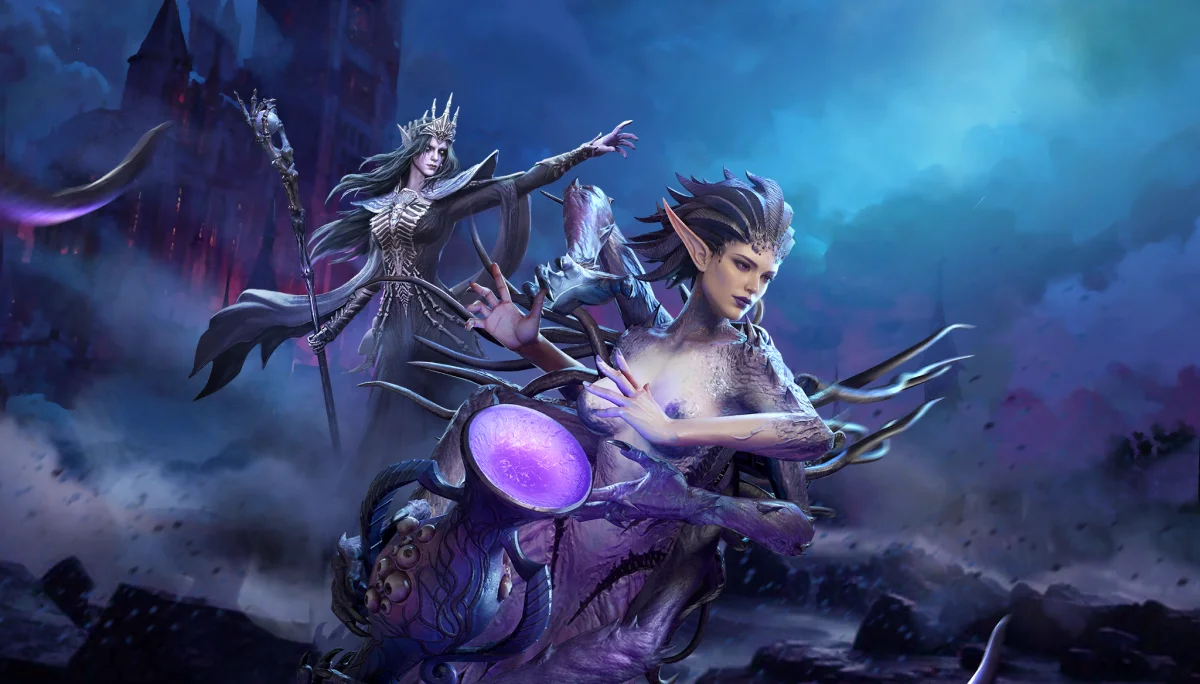 vierna, nerissa, castles, characters, actors, crowns, fantasy, magic, monsters, mutants, watcher of realms, games