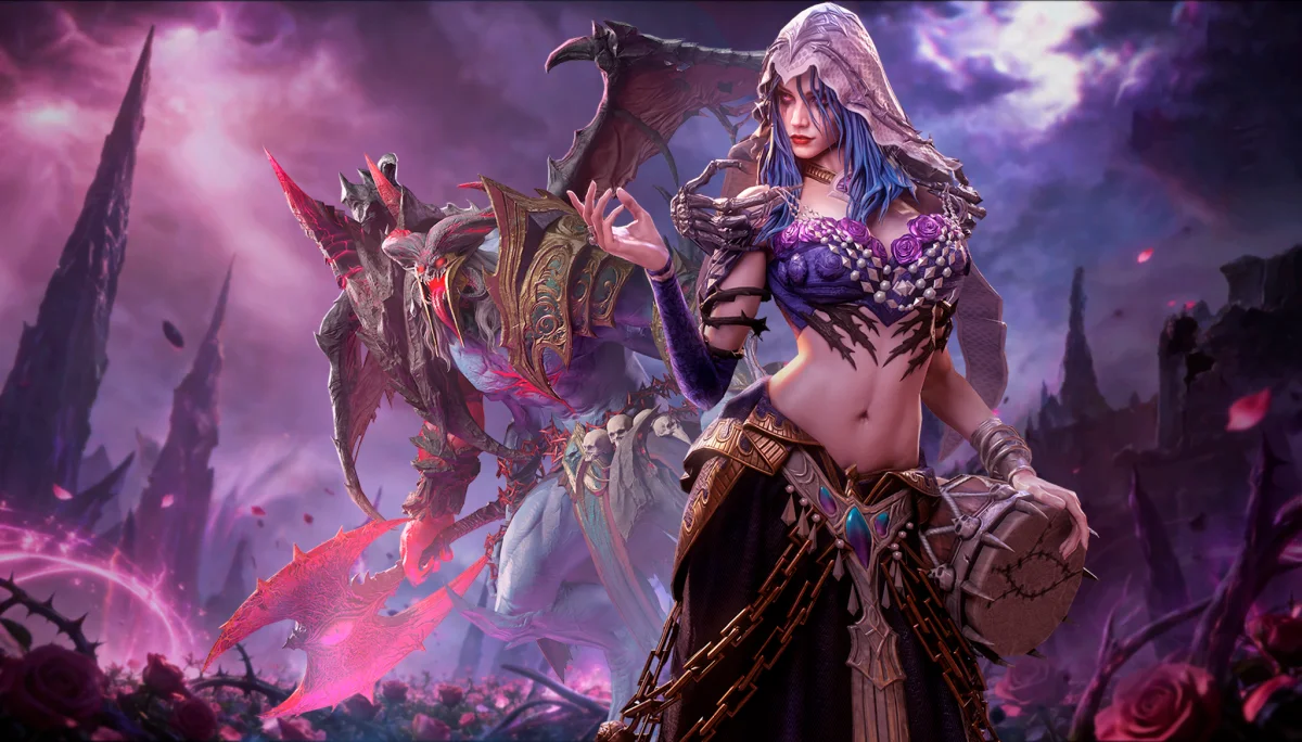 demi, gul'drak, chains, characters, actors, demons, fantasy, watcher of realms, weapon, wings, games