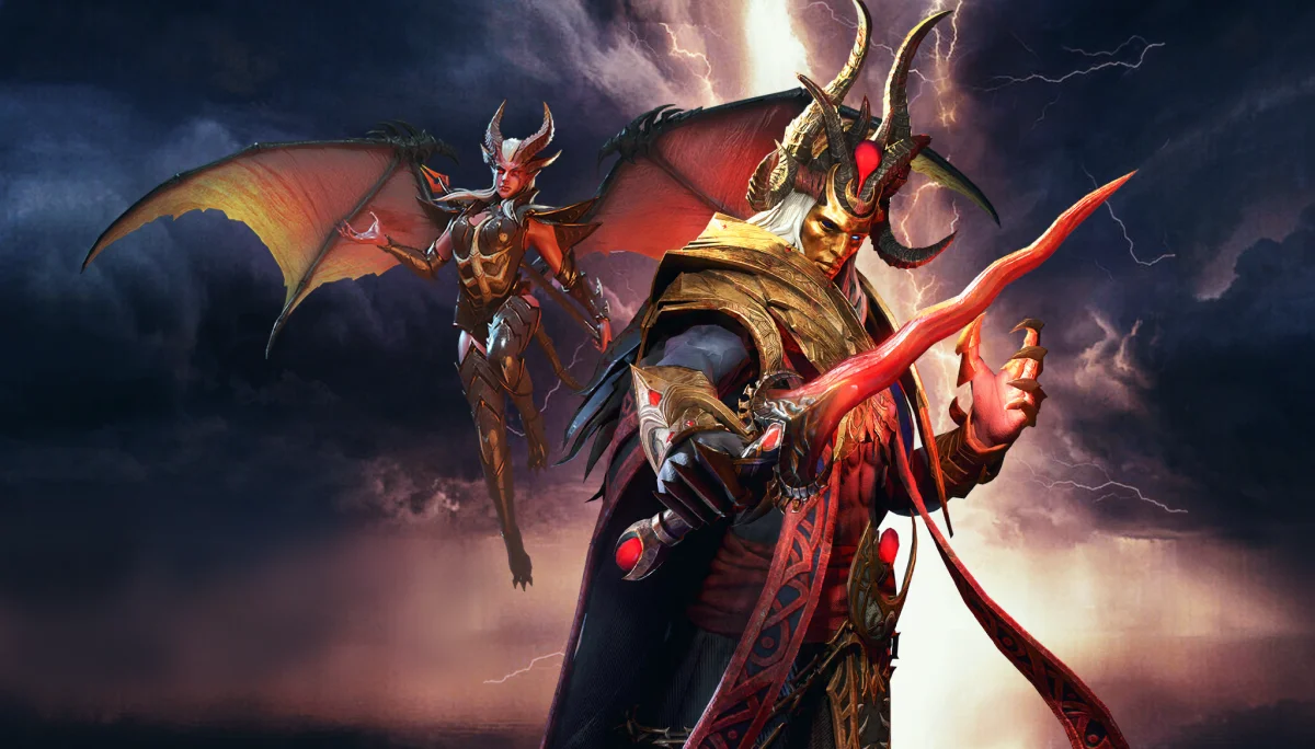 zilitu, lord phineas, clouds, demons, fantasy, lightning, thunderstorms, swords, warriors, watcher of realms, wings, games