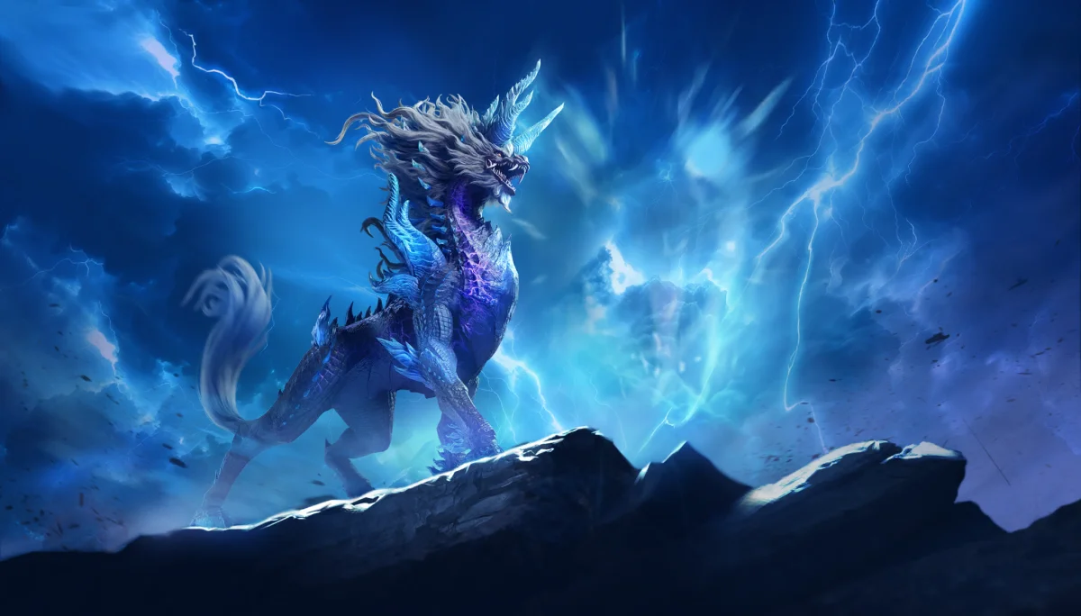leikan, characters, actors, cliffs, dragons, fantasy, lightning, thunderstorms, mountains, peaks, hills, sky, watcher of realms, games