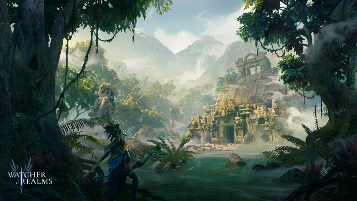 An Ancient Temple in the Misty Jungle