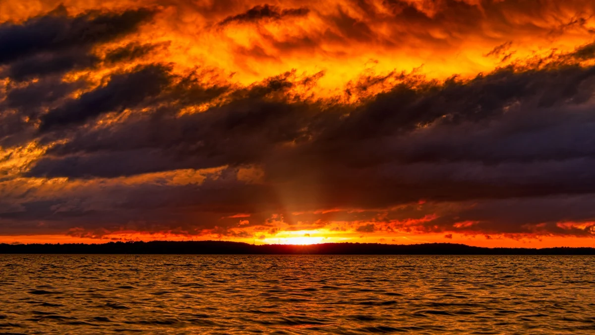 sunset over the lake, clouds, lakes, bodies of water, landscapes, sunsets, sunset, nature