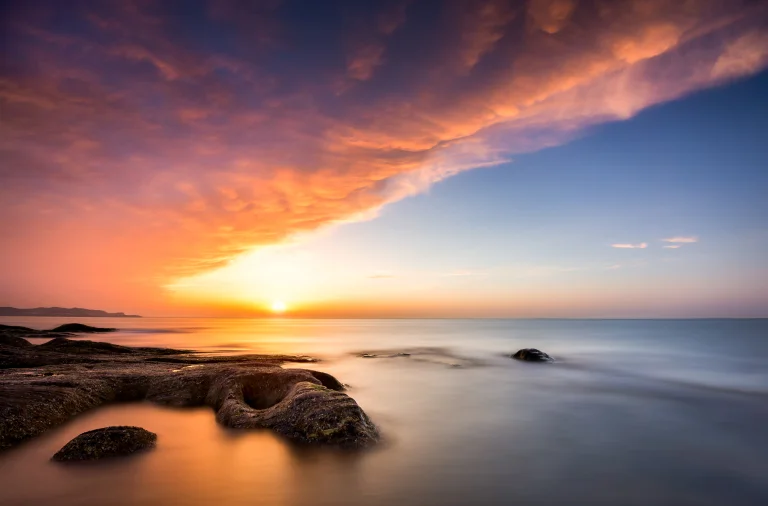 the coast and the clouds, beaches, coasts, clouds, landscapes, sunsets, sunset, nature