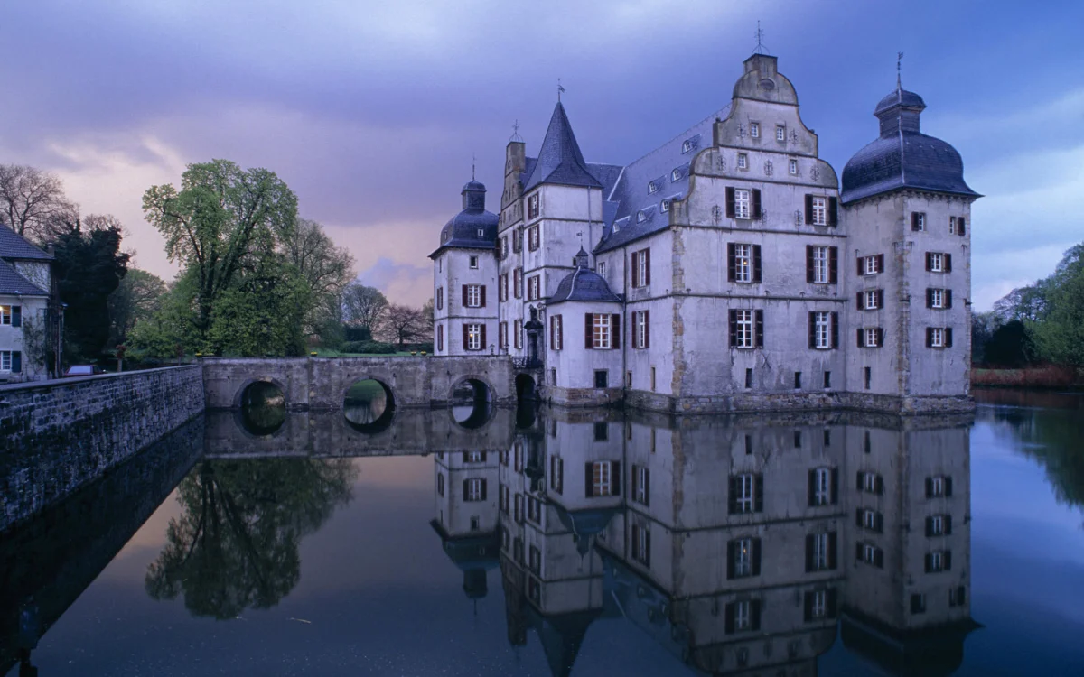 Bodelschwing Castle in Germany at dusk