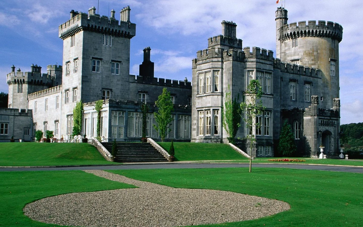 The ancient walls of Dromolend Castle in Ireland