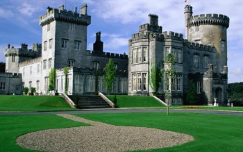 The ancient walls of Dromolend Castle in Ireland
