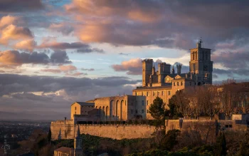 Sunset over St. Nazarius Cathedral in France