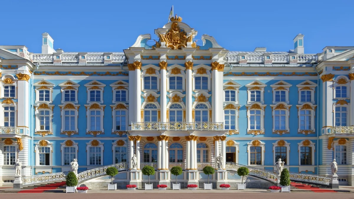 The facade of the Catherine Palace in Russia
