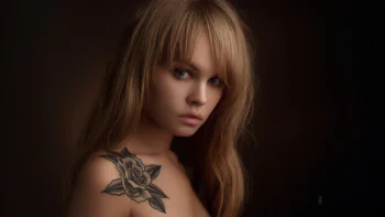 Portrait of a Girl with a Rose Tattoo