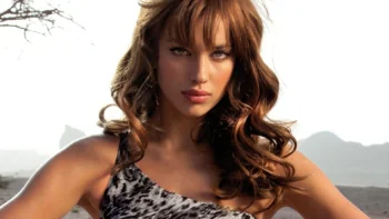 Irina Shayk against a desert backdrop