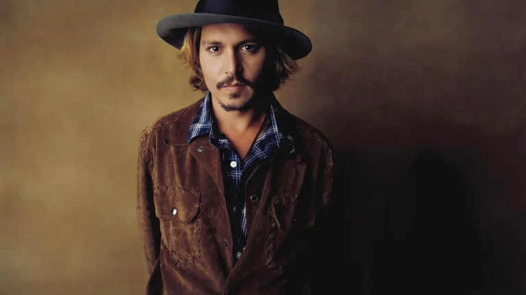 johnny depp in a brown suede jacket and hat, johnny depp, actors, celebrities, personalities, headwear, hats, hollywood, look, views, glance, movie stars, people