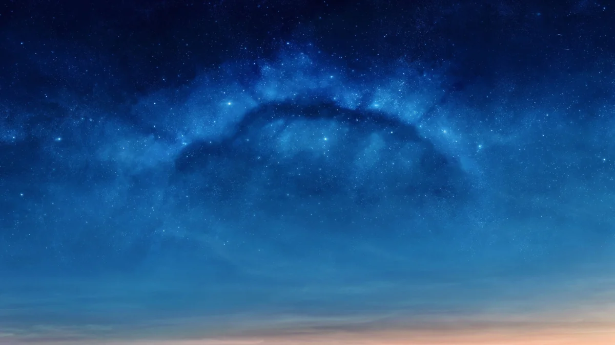 The Milky Way in the deep blue sky