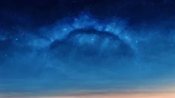 The Milky Way in the deep blue sky