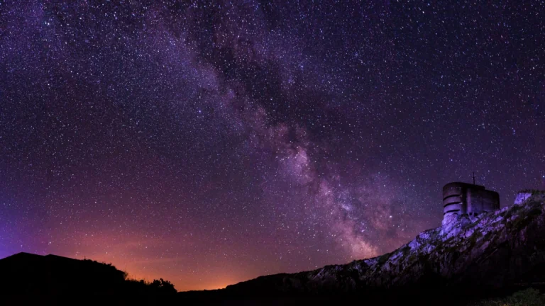 The Milky Way above an old military bunker on the island of Jersey