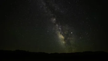 The Milky Way above the dark horizon